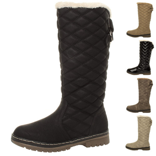 knee high fur lined winter boots