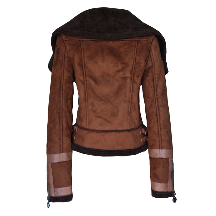 Vintage PU Leather Jacket with Wool Lining - The Style Basket
